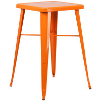 Flash Furniture CH-31330-OR-GG Square Bar Height Table in Orange